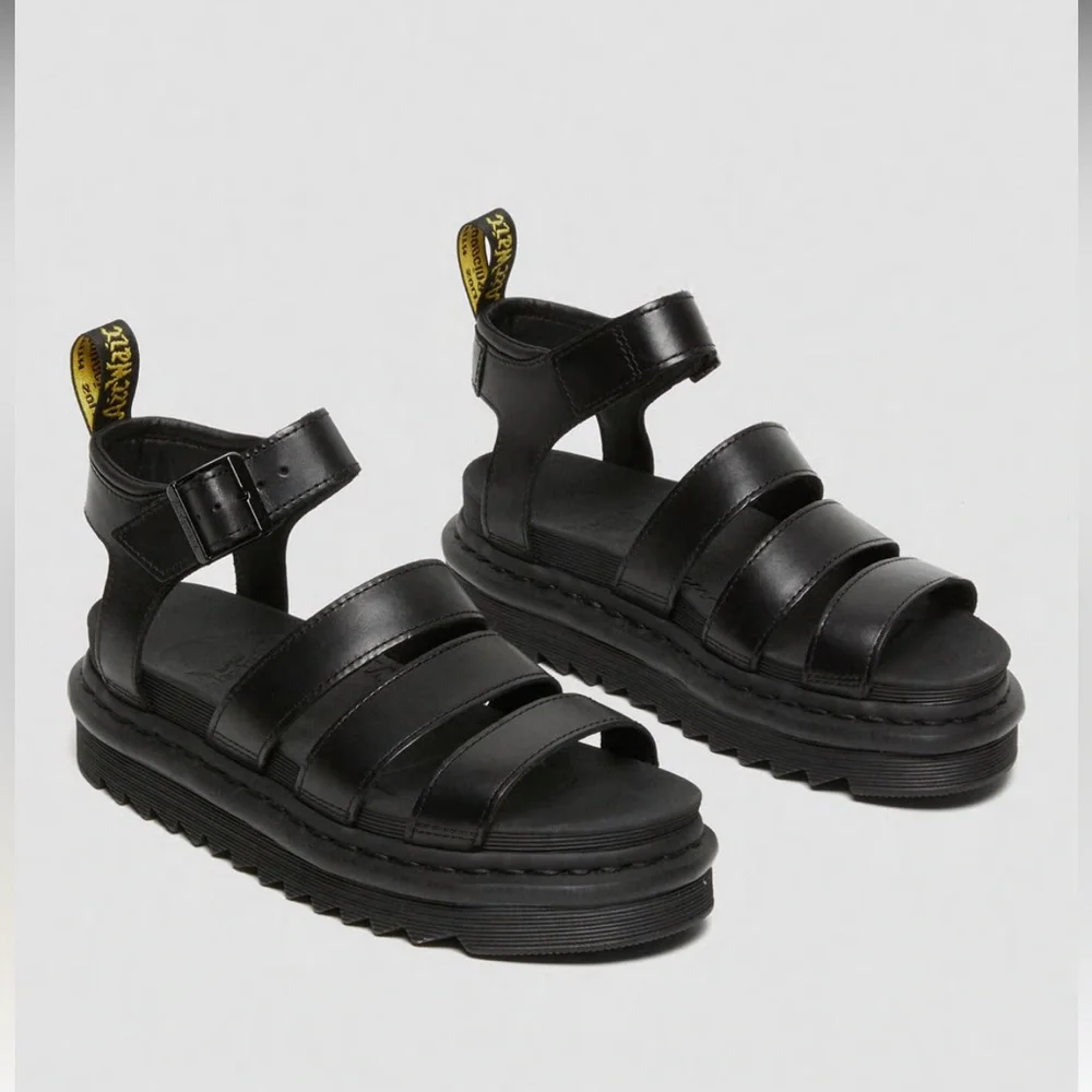 Dr. Martens BLAIRE Black Leather Platform Gladiator Sandals - Picture 1 of 9